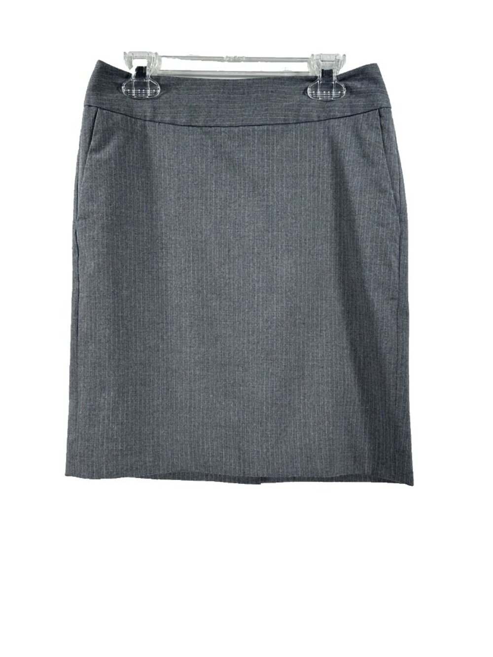 Banana Republic Pencil Skirt Size 00P Grey White Pinstripe Pockets Petite